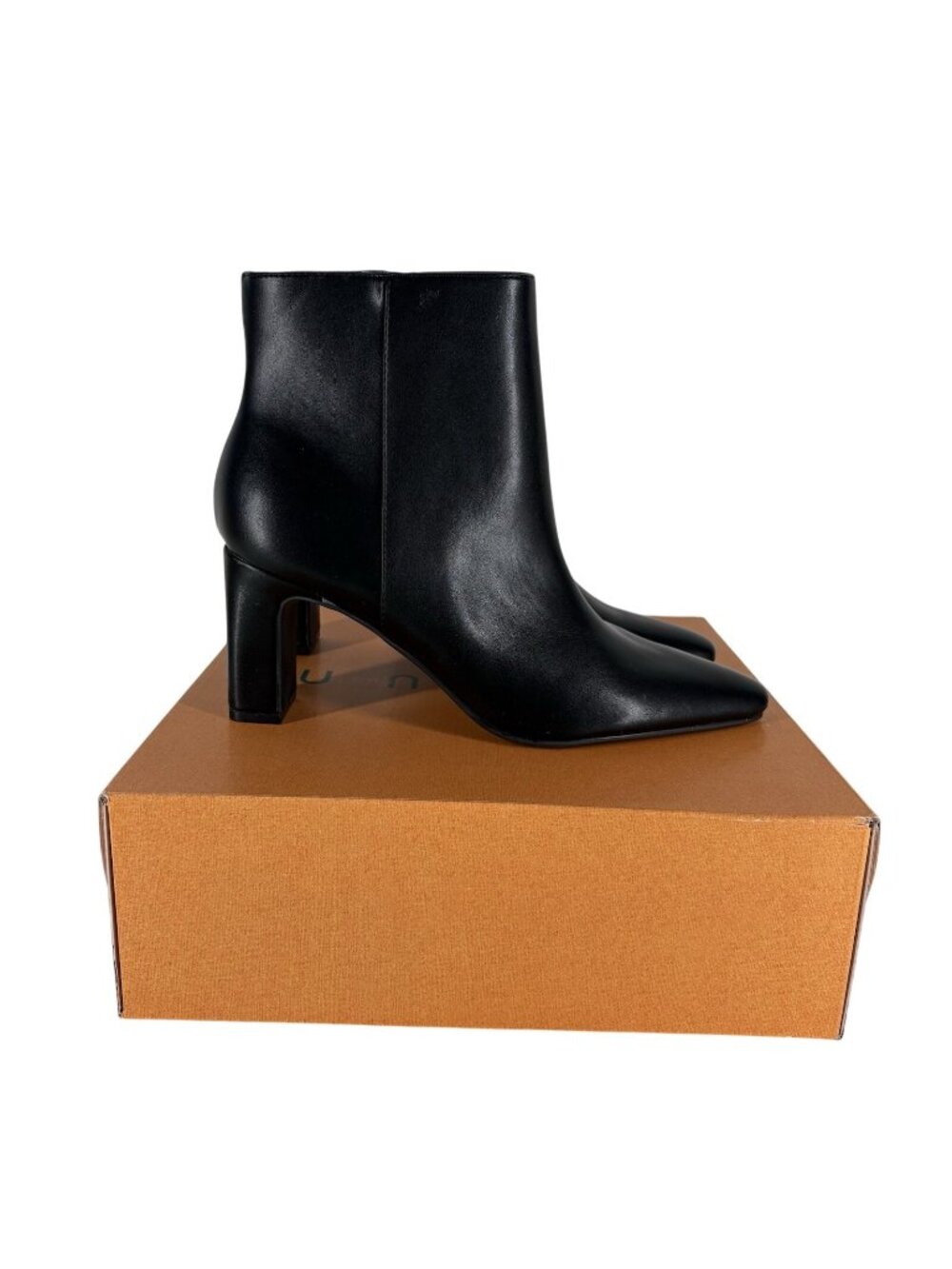 Unisa Women Size 10M Black Faux Leather Pointed Toe Yopie Block Heel Booties NWB